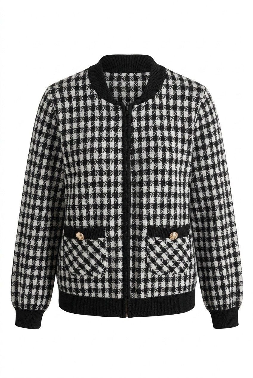 Shein Houndstooth Knit Sweater - Size XS 2