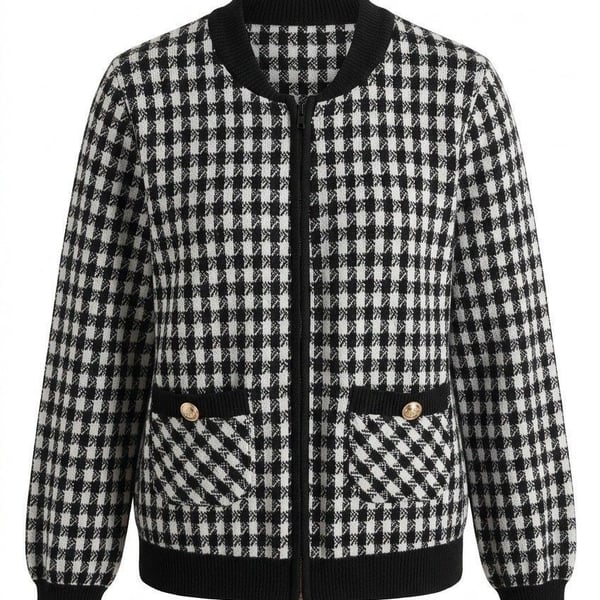 Shein Houndstooth Knit Sweater - Size XS