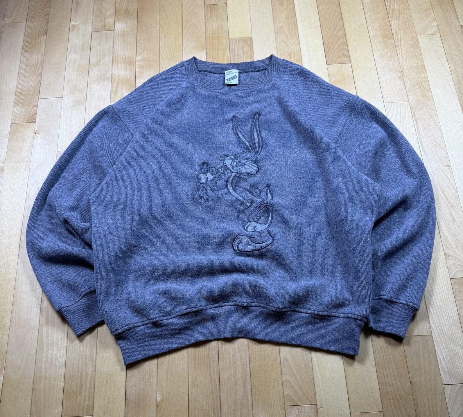 Vintage 90s Bugs Bunny Sweatshirt Mens L Warner Bros Studio Store Embroidered 2