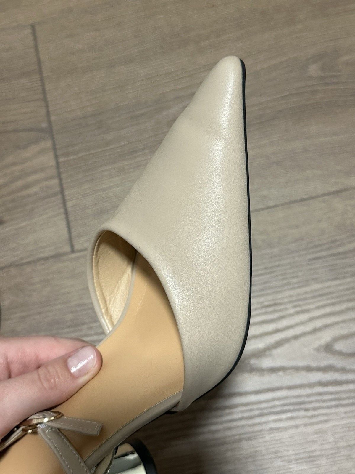 Aldo Lilya Nude Beige Heels Pumps Shoes with Ankle Strap  Womens Size 10 15