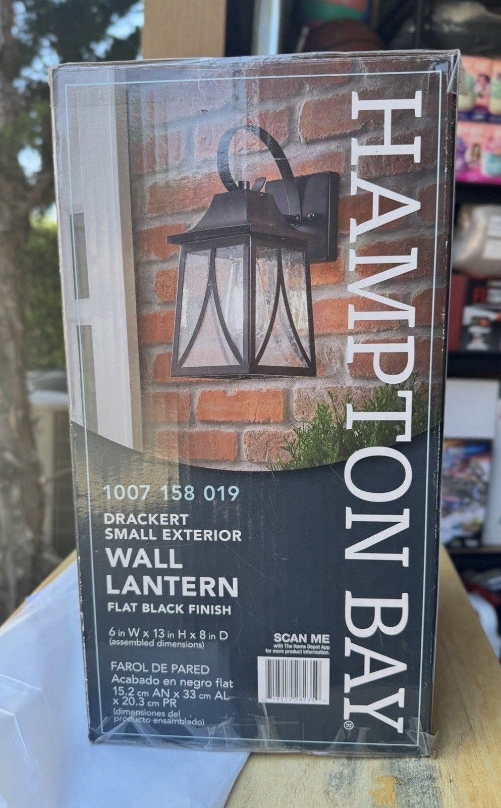 Outdoor Wall Lantern Black, Sconce Seedy Glass, Hampton Drackert New! 3