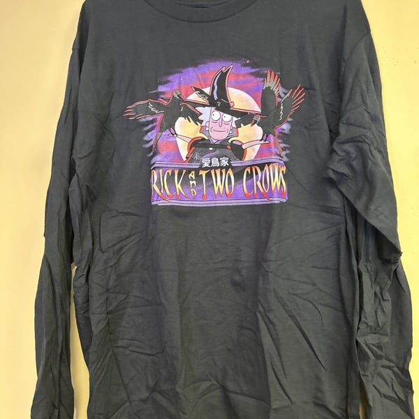 New NWOT Rick And Morty Rick And Two Crows Adult L T-Shirt Halloween Large