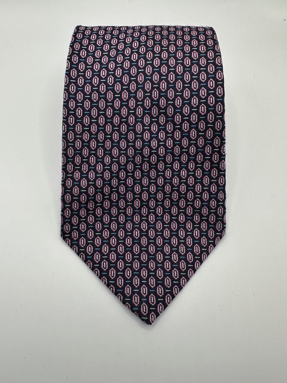 Robert Talbott “Best of Class” Navy & Pink Geometric Silk Tie – Handsewn – USA 4