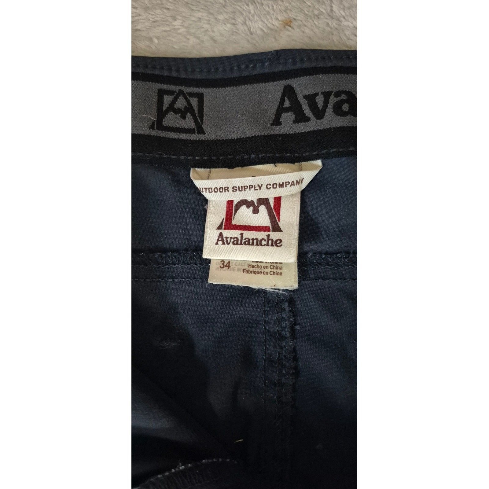 Avalanche Outdoor Supply Co Mens Hiking Pants Navy Blue Straight Leg Size 34 5