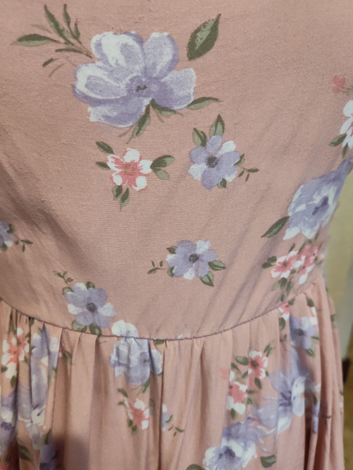 Streatwear Society Pink Flower Babydoll Tie back Sundress w Adjustable Straps XL 3