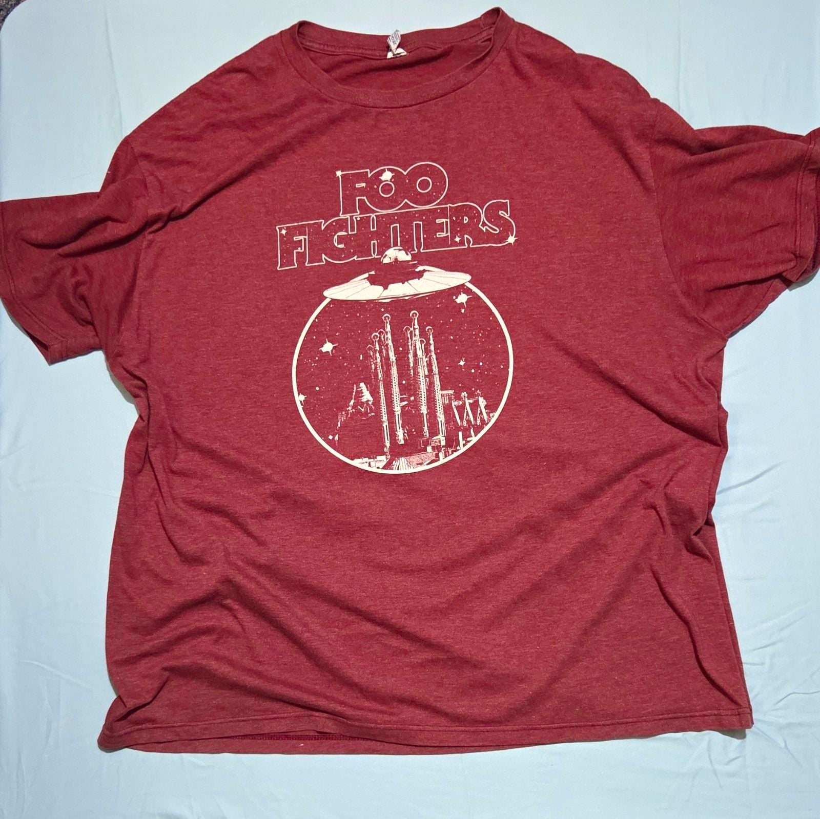 Foo Fighters Graphic T-Shirt Maroon/Burgundy Optima Cotton Wear 2EG/2XL 2