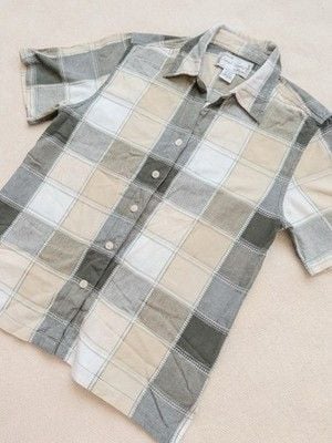 Sarah Bentley Shirt Women M Medium Plaid Button Up Short Sleeve Cotton Blend 9