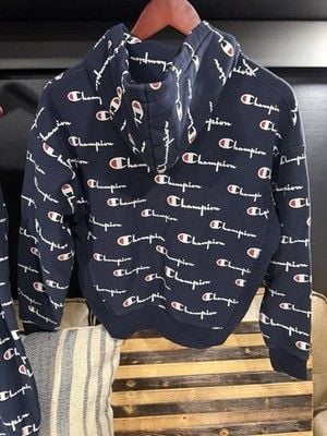 Champion Men’s Blue Logo Fleece Sweatsuit Set Hoodie & Tapered Pants S Top M 8