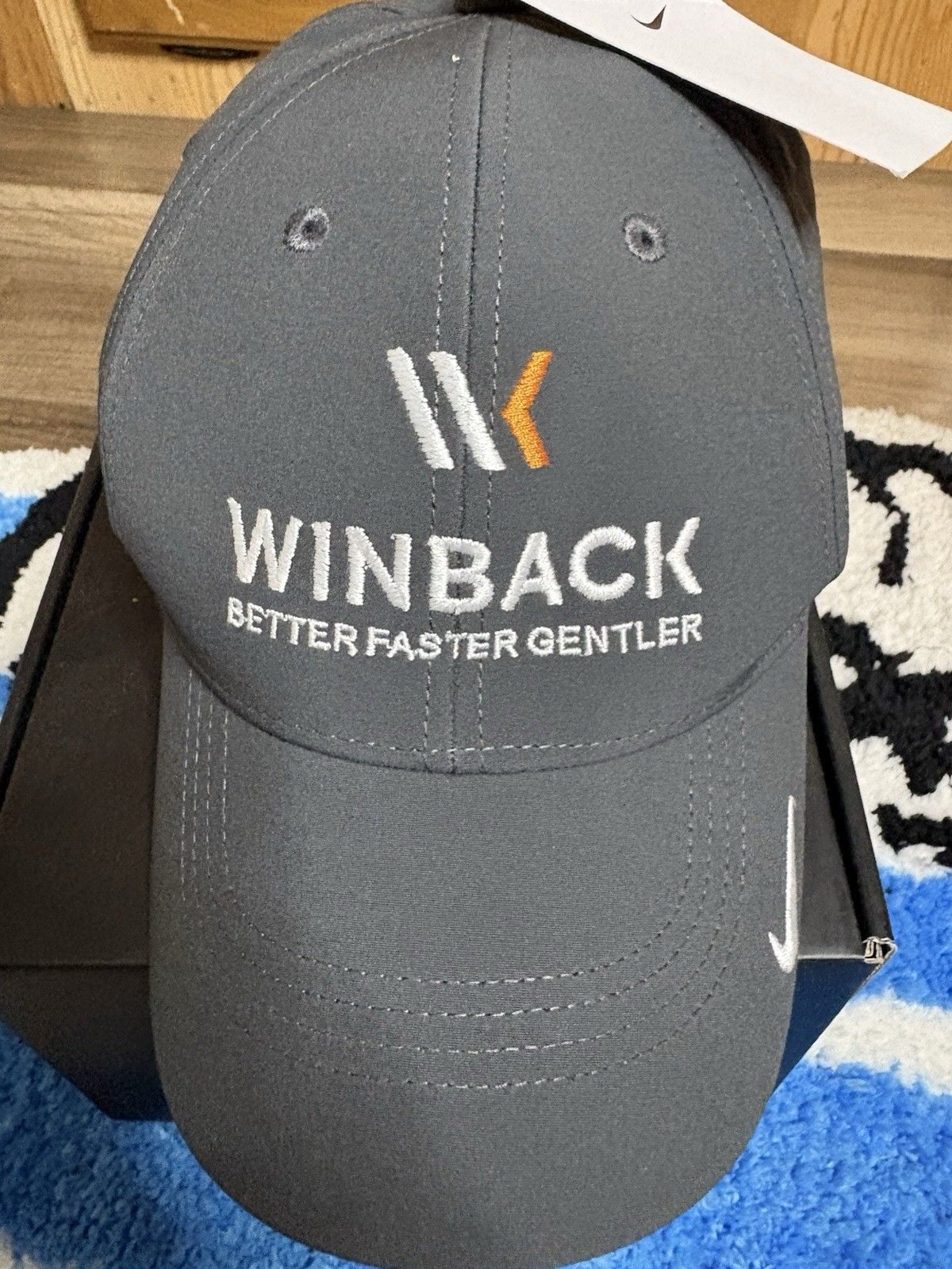 Mens Nike Dri-FIT Club Cap Size M/L Gray Winback Hat Golf Tennis 3