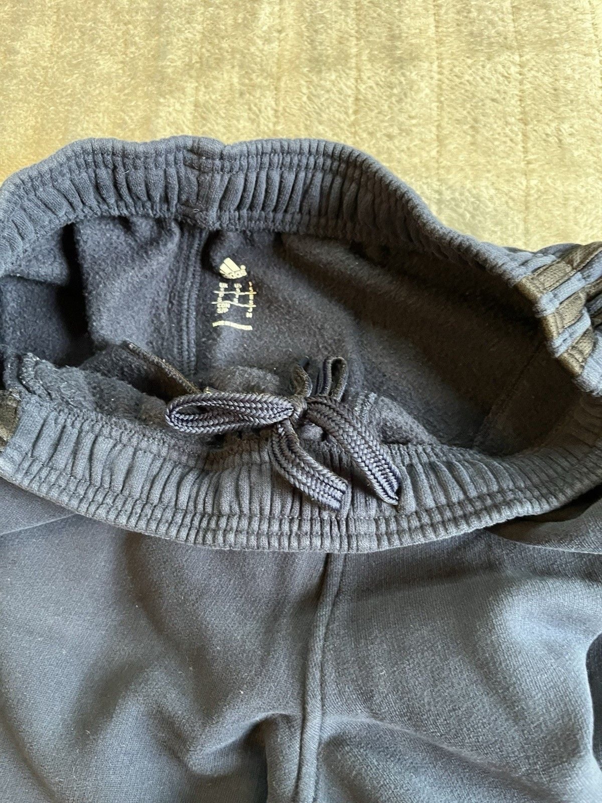 Adidas Adults Small Blue/Black Sweatpants Joggers Fleece 3-Stripe 7
