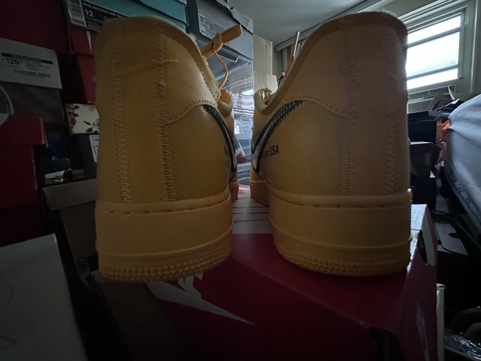 SIZE 13🌟Off-White Nike Air Force 1 ICA UNIVERSITY GOLD grail LIKE NEW 10