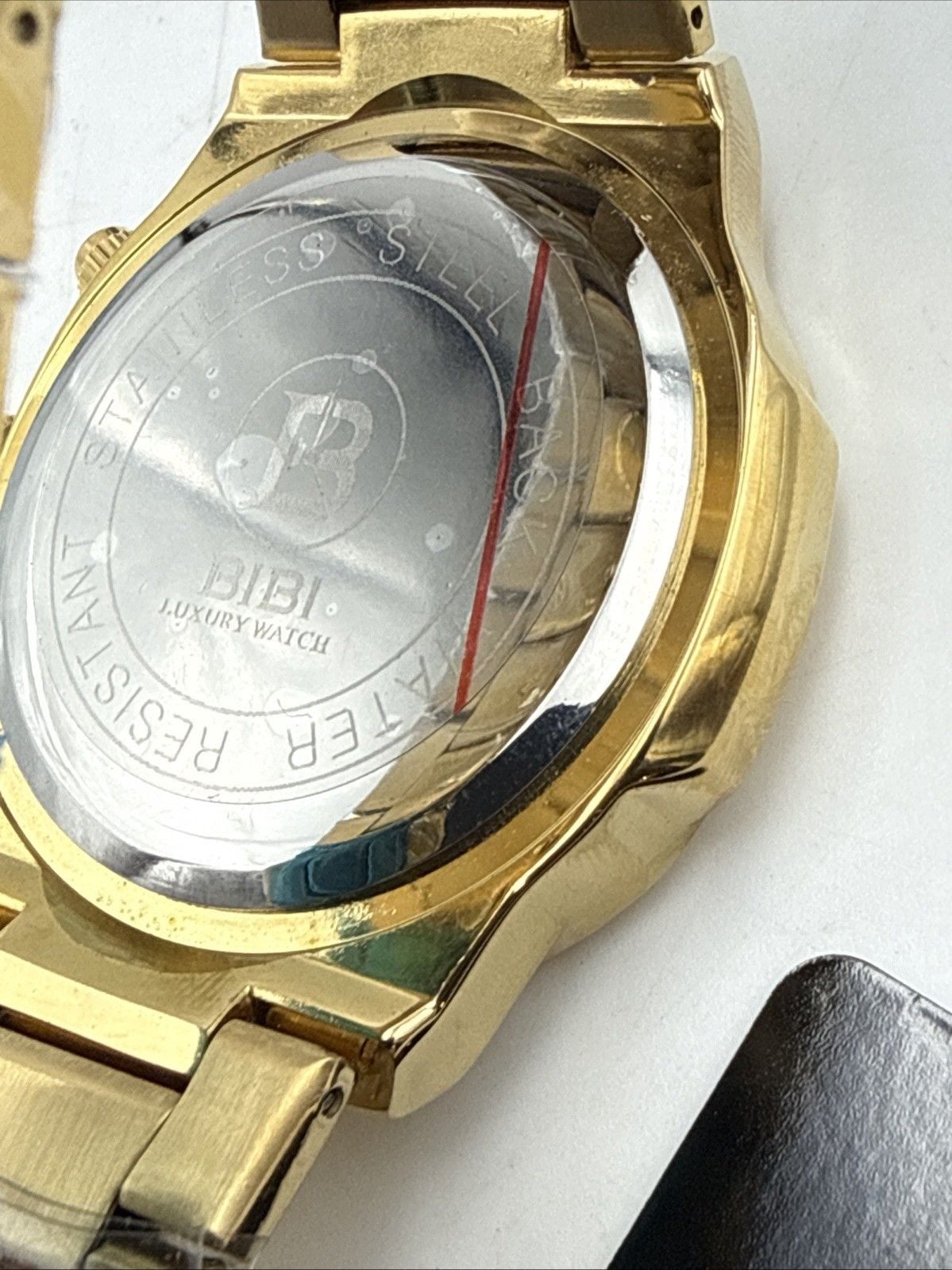🔥 BIBI MEN’S GOLD TONE WATCH B0238 WHITE DIAL QUARTZ DATE NEW IN BOX 🔥 5