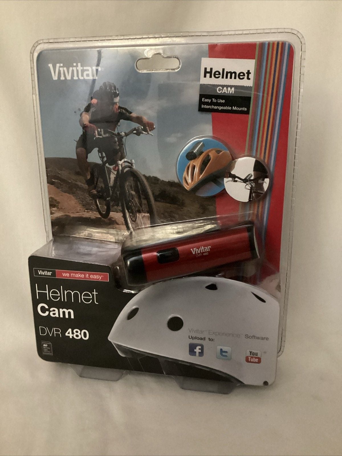 Vivitar DVR 480 Helmet Camcorder - Red - NEW/SEALED 1
