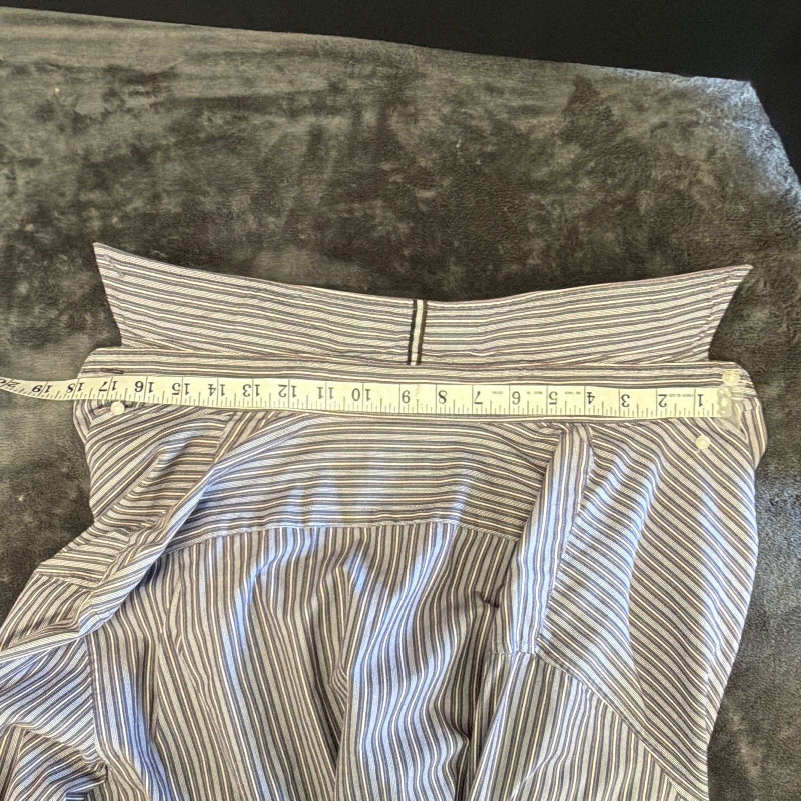 Black Brown 1826 Men's XL Regular Fit Striped Cotton Button-Down Shirt 12