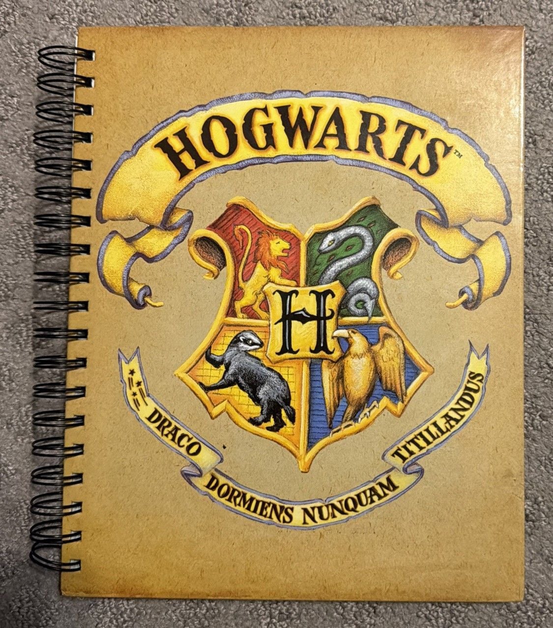 Harry Potter Hogwarts Crest Hard back Spiral-Bound Sketchbook 100 Blank Pages 1