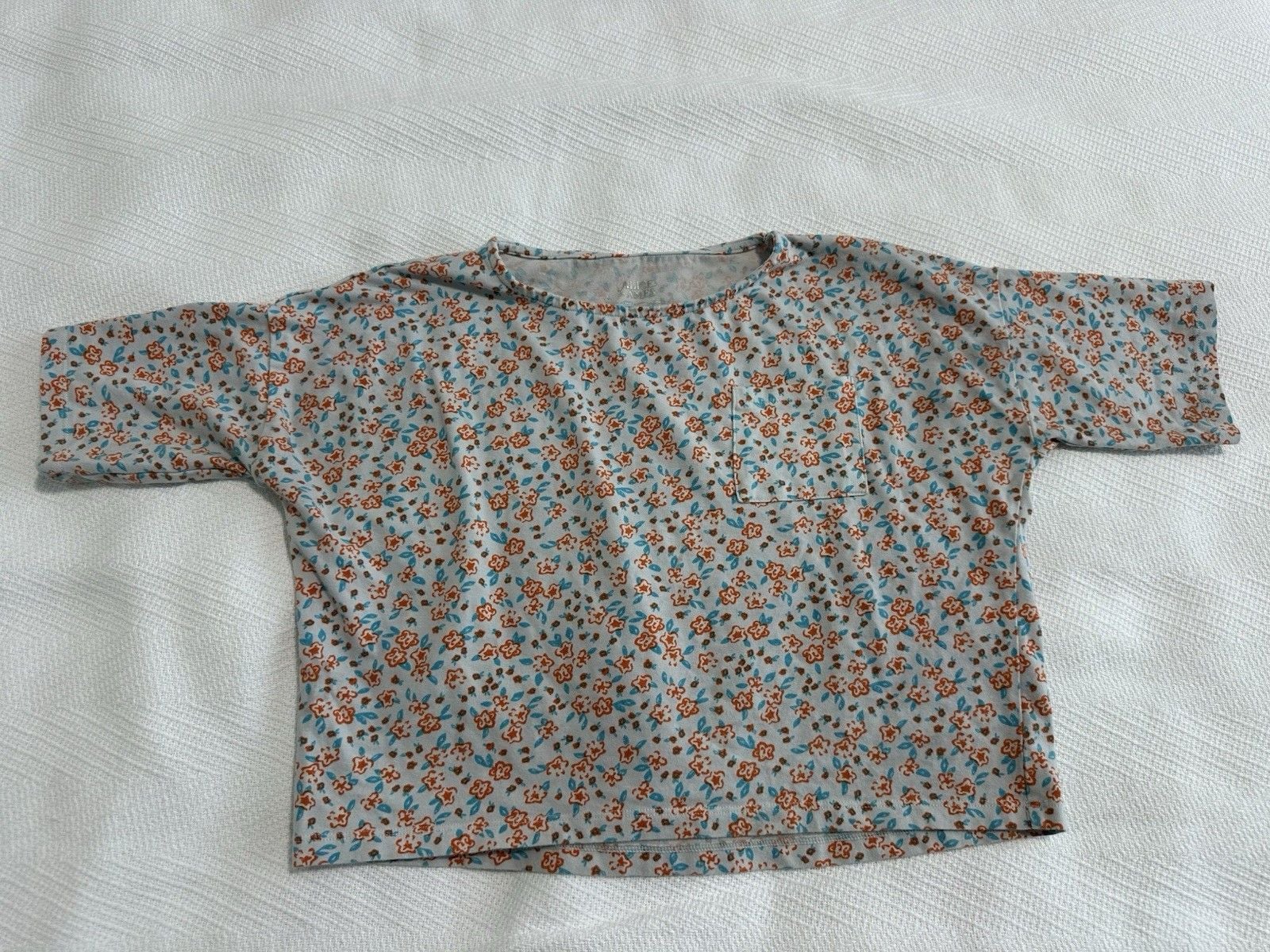Alice + Ames Girls Size 8 Flower Print Shirt Babydoll Peplum Top 2