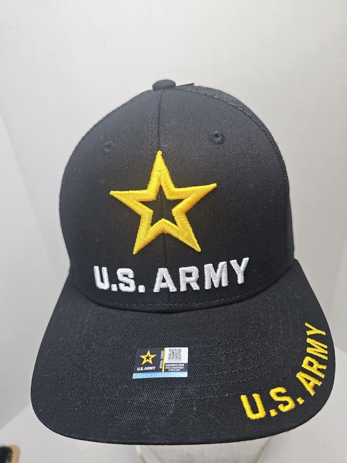 Top Level U.S. Army Trucker Hat Black Embroidered Snapback Cap Adjustable NWT 2