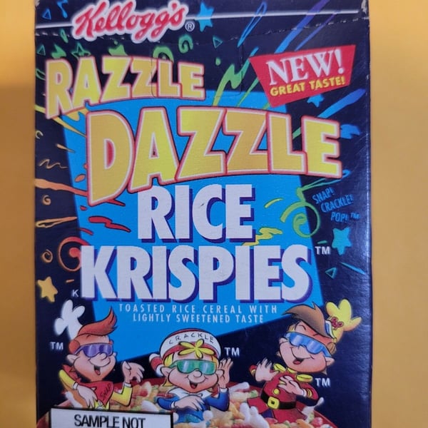 Kellogg's Razzle Dazzle Rice Crispies Cereal Box 1998 Original Seal NOT OPEN!