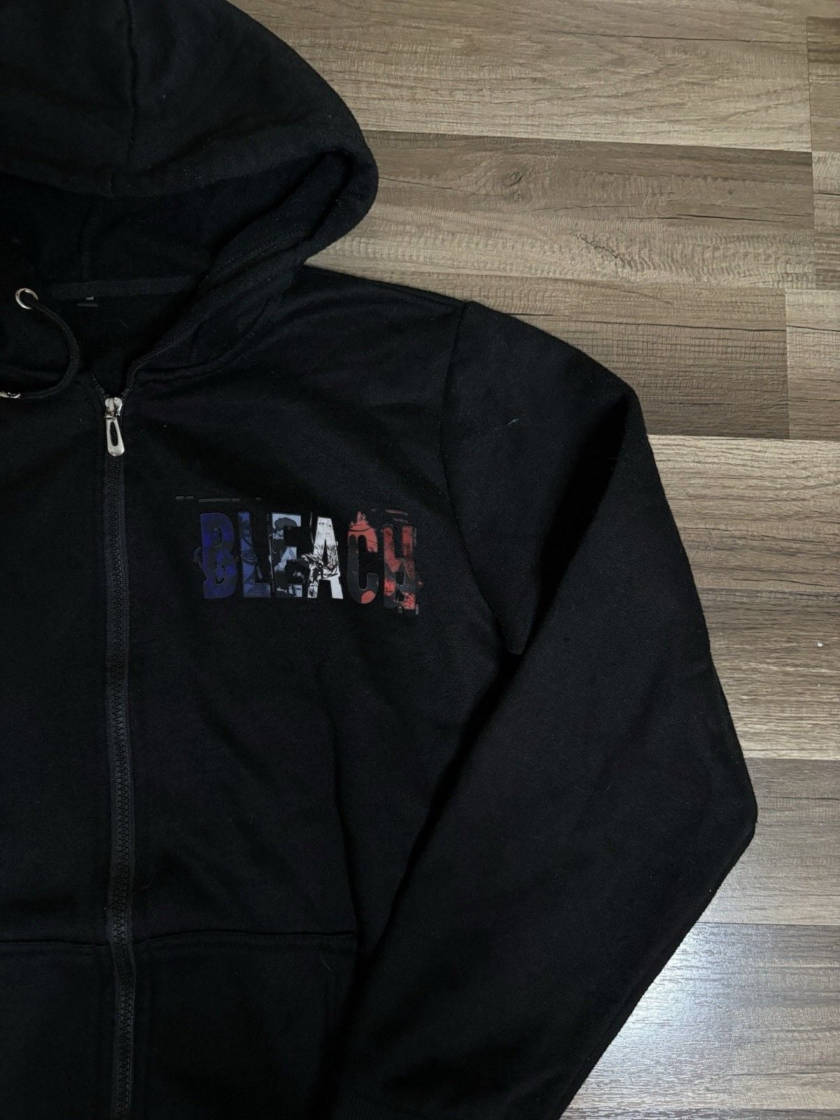 Bleach Anime Full Zip Hoodie Black Unique Zipper Mens Size Medium 3