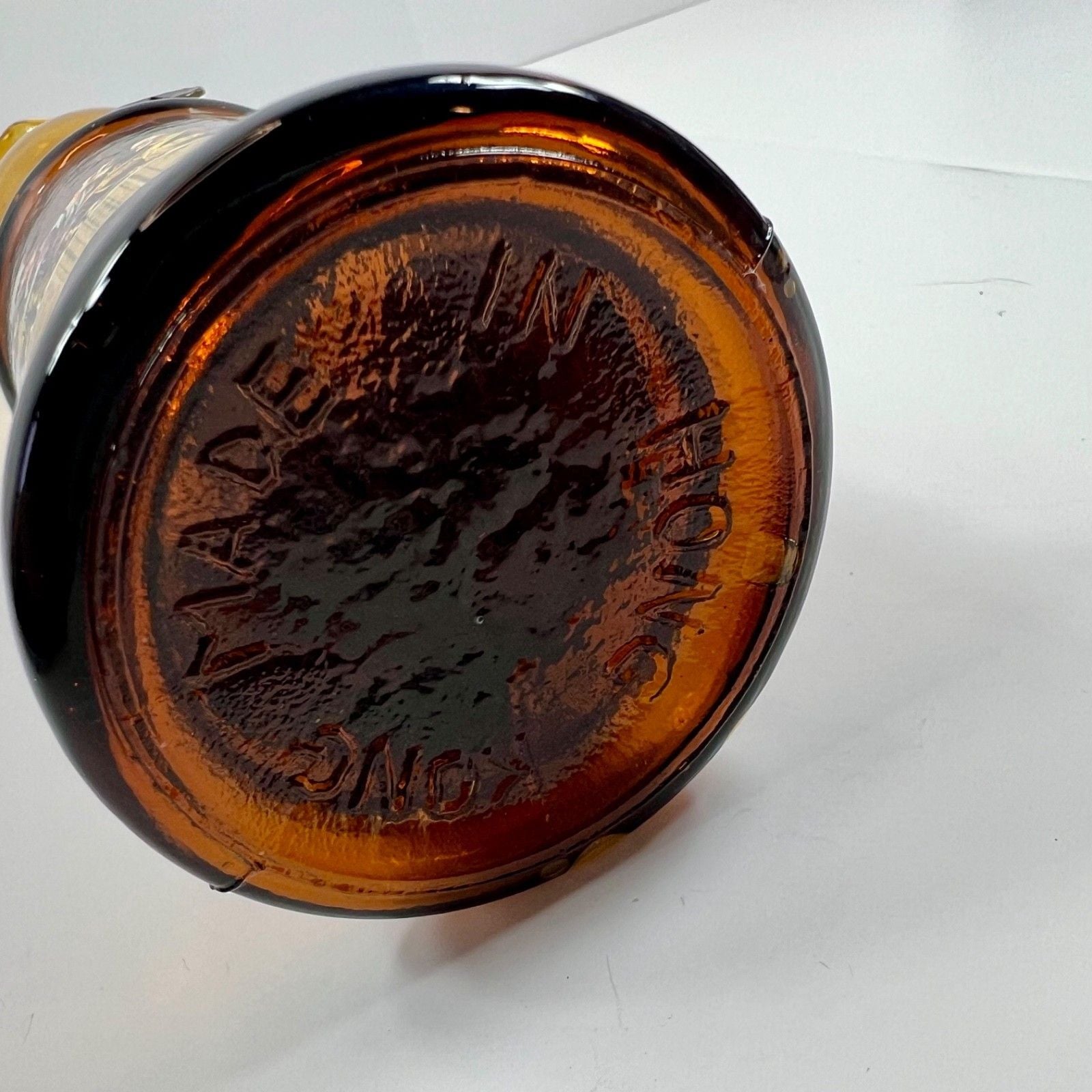 Vintage Chap Stick 1976 Amber Glass Mini Oil Lamp "The Last Supper" Hong Kong 7