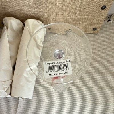 LSA International Freya Champagne Red Flutes Set of 5, Clear/Red Glass, Stemmed 3