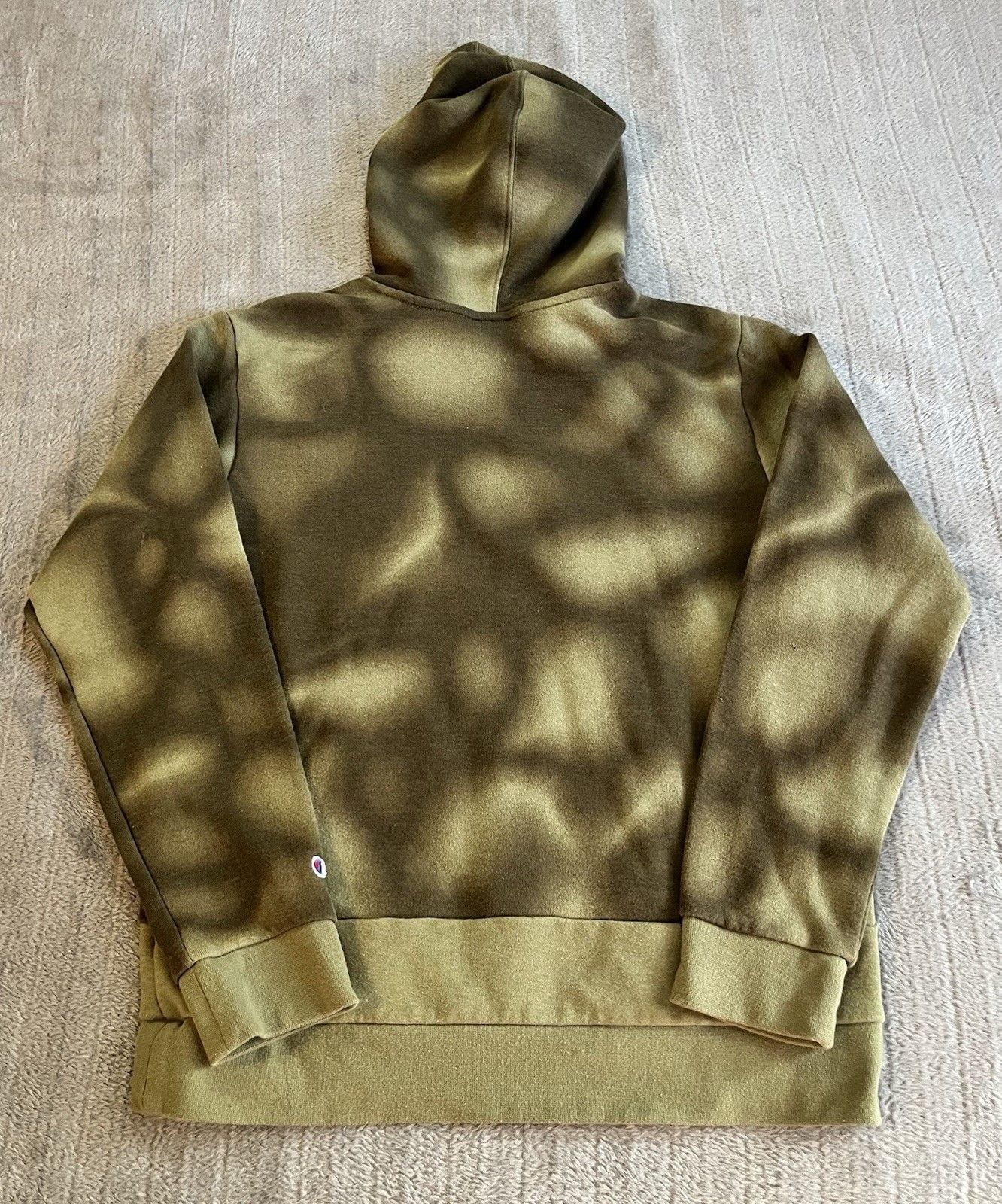 Yth Champion Hoodie Size L (14/16) Green Tie Dye Pullover Sweatshirt Fall Winter 9