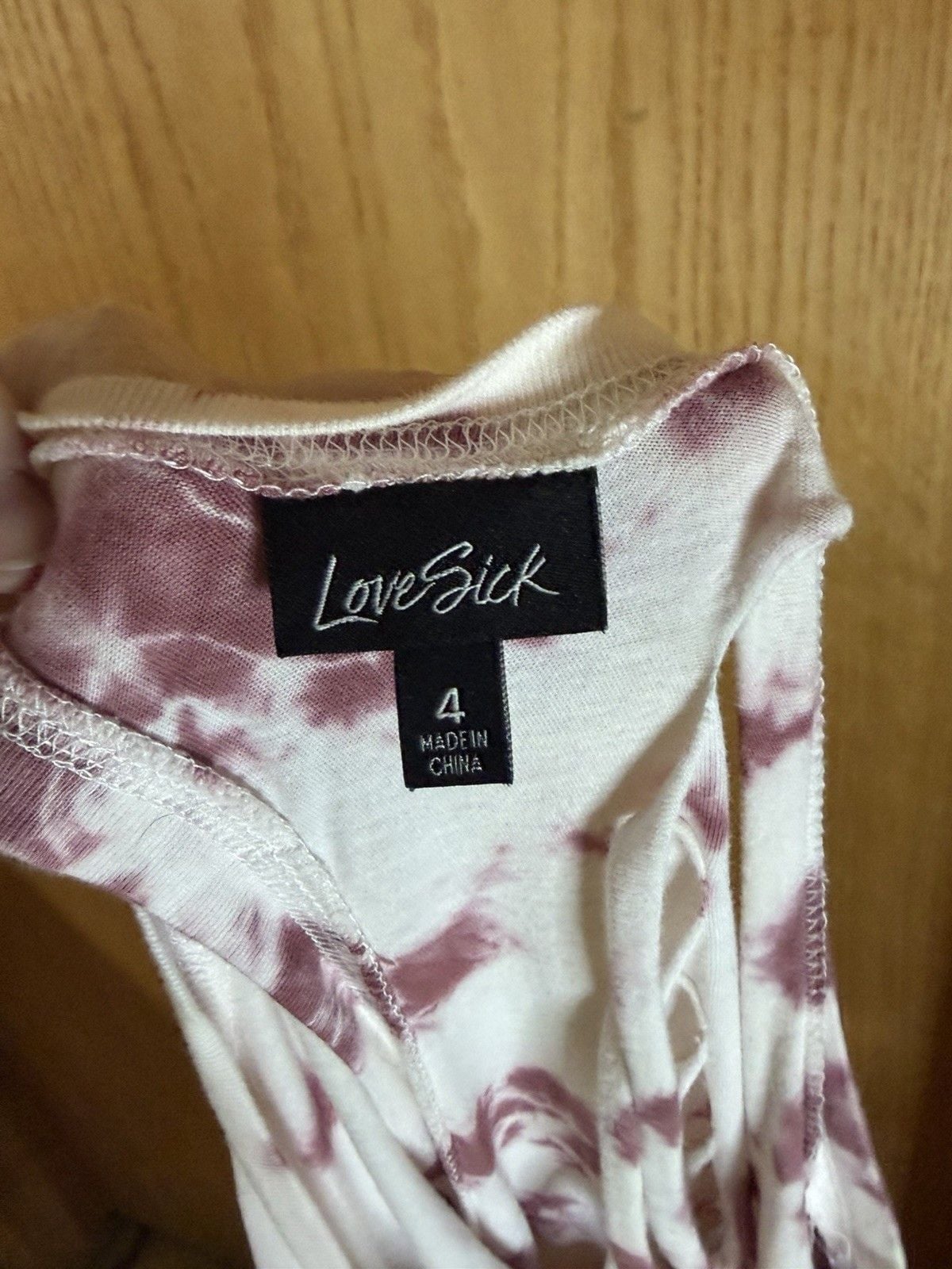 Lovesick White Purple Tie-Dye Skull Cut-Out Back Scoop Neck Tank Top 4X 4