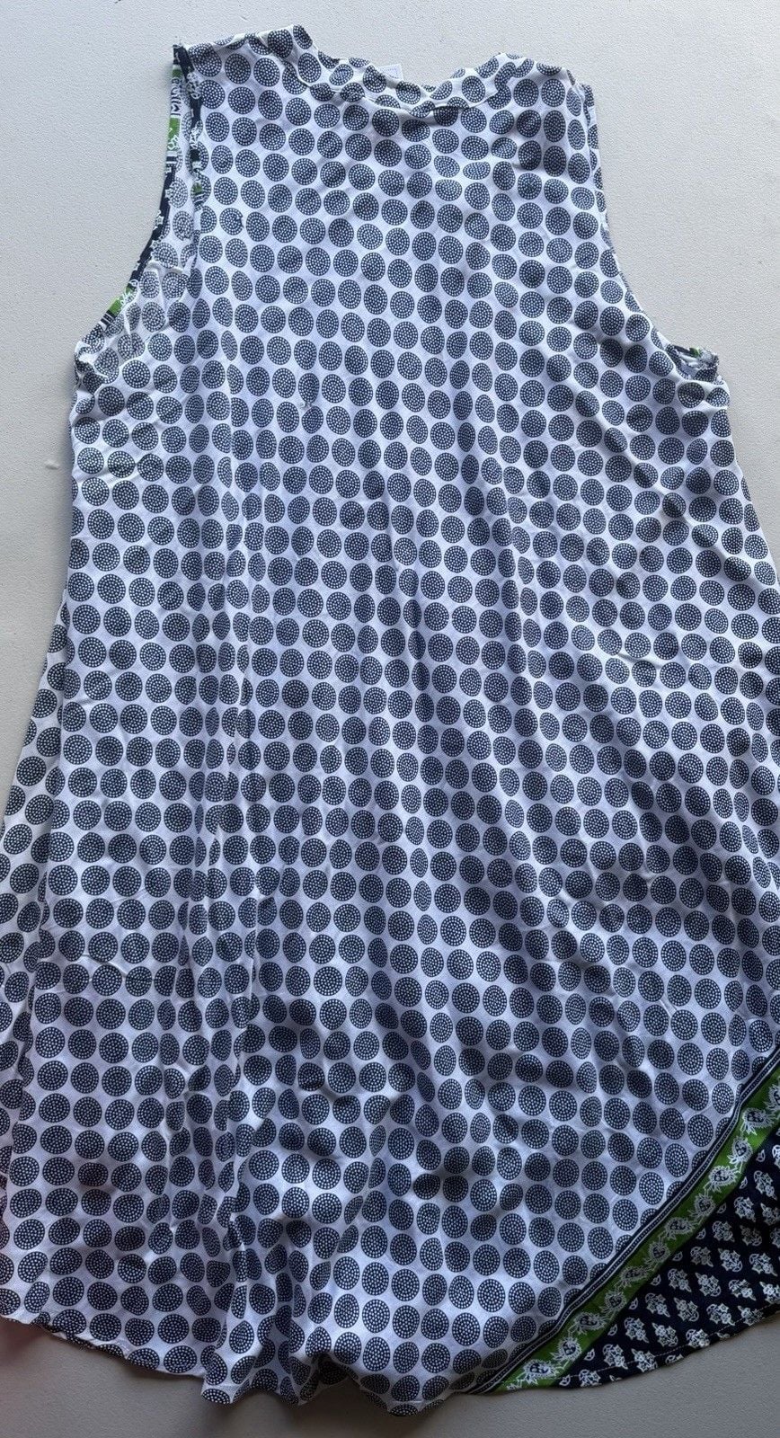 Seven Islands New York Daishiki Caftan Size 3X White Blue Green Geometric Print 3