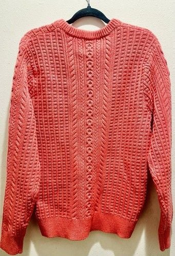 NWT J Crew SZ XL 100% Cotton Cableknit Sweater In Coral GrannyCore Color Of 2024 10