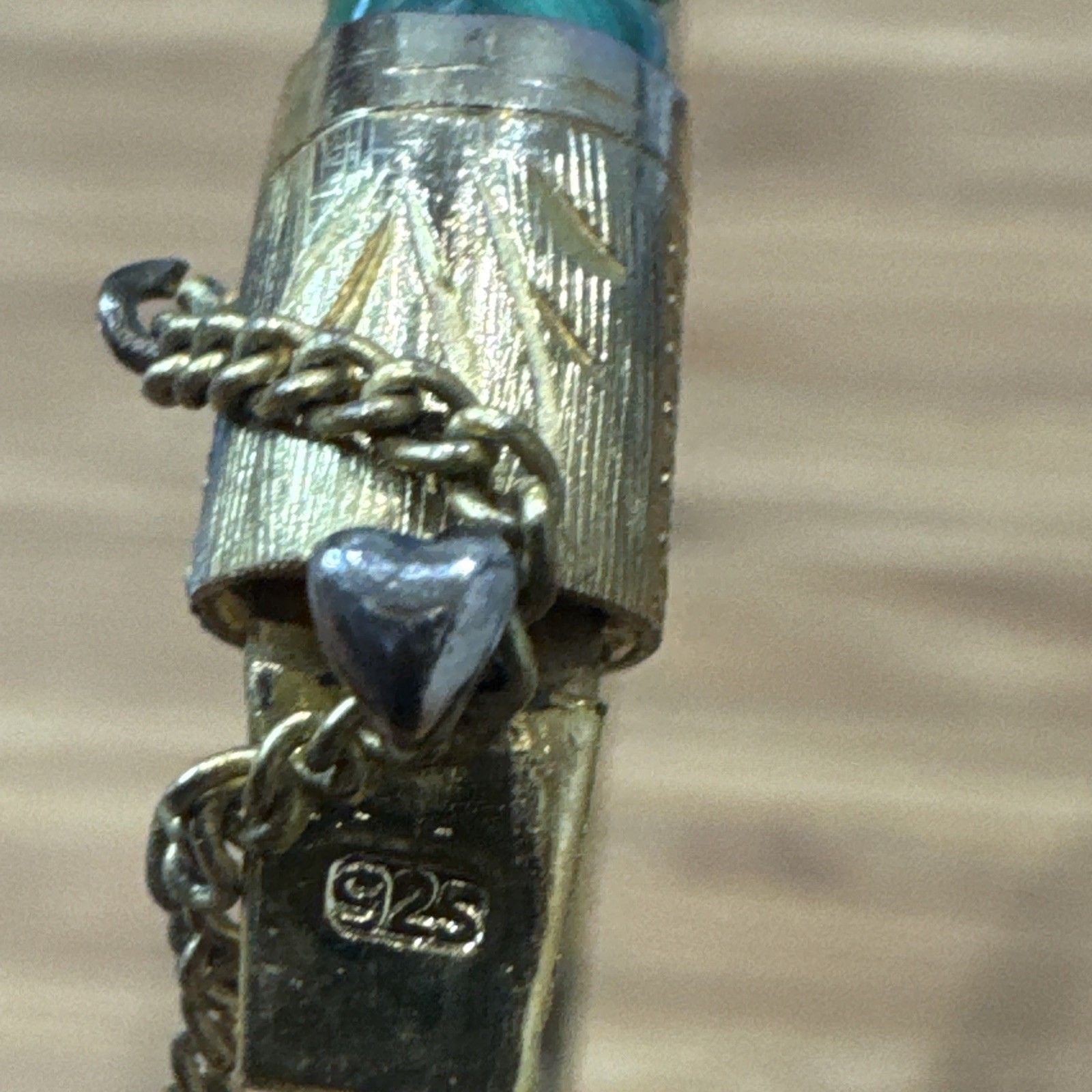 Vintage 925 Sterling Silver Carved Malachite Hinged Bangle Bracelet 30g Rare 6