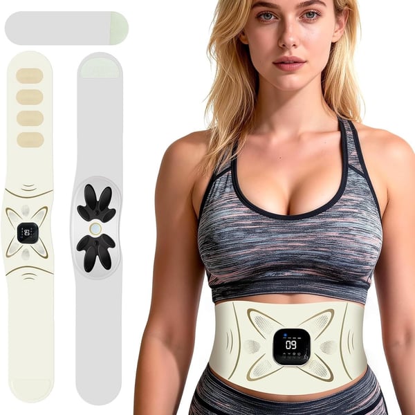 Ab Stimulator Muscle Toner - Heating & Massage Functions, Fat Burning & Abdomina