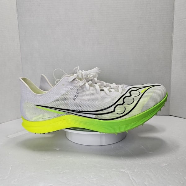 Saucony Endorphin Cheetah Track Spikes Men’s 12 White Slime Racing S29095-01
