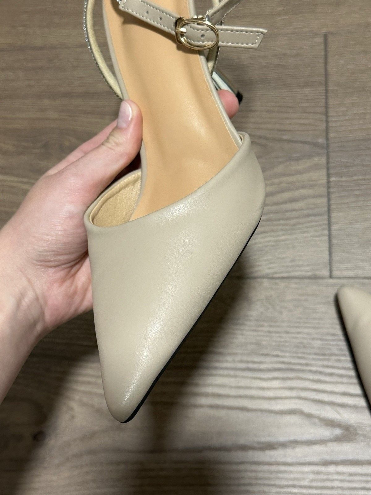 Aldo Lilya Nude Beige Heels Pumps Shoes with Ankle Strap  Womens Size 10 14