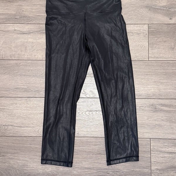 Lululemon Athletica Align Black Faux Leather Leggings‎ Women’s 4 Shine High Rise