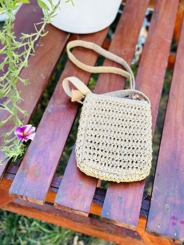 NWOT Sonoma Goods For Life Rectangular Straw Crossbody Boho Minimalist Resort 6