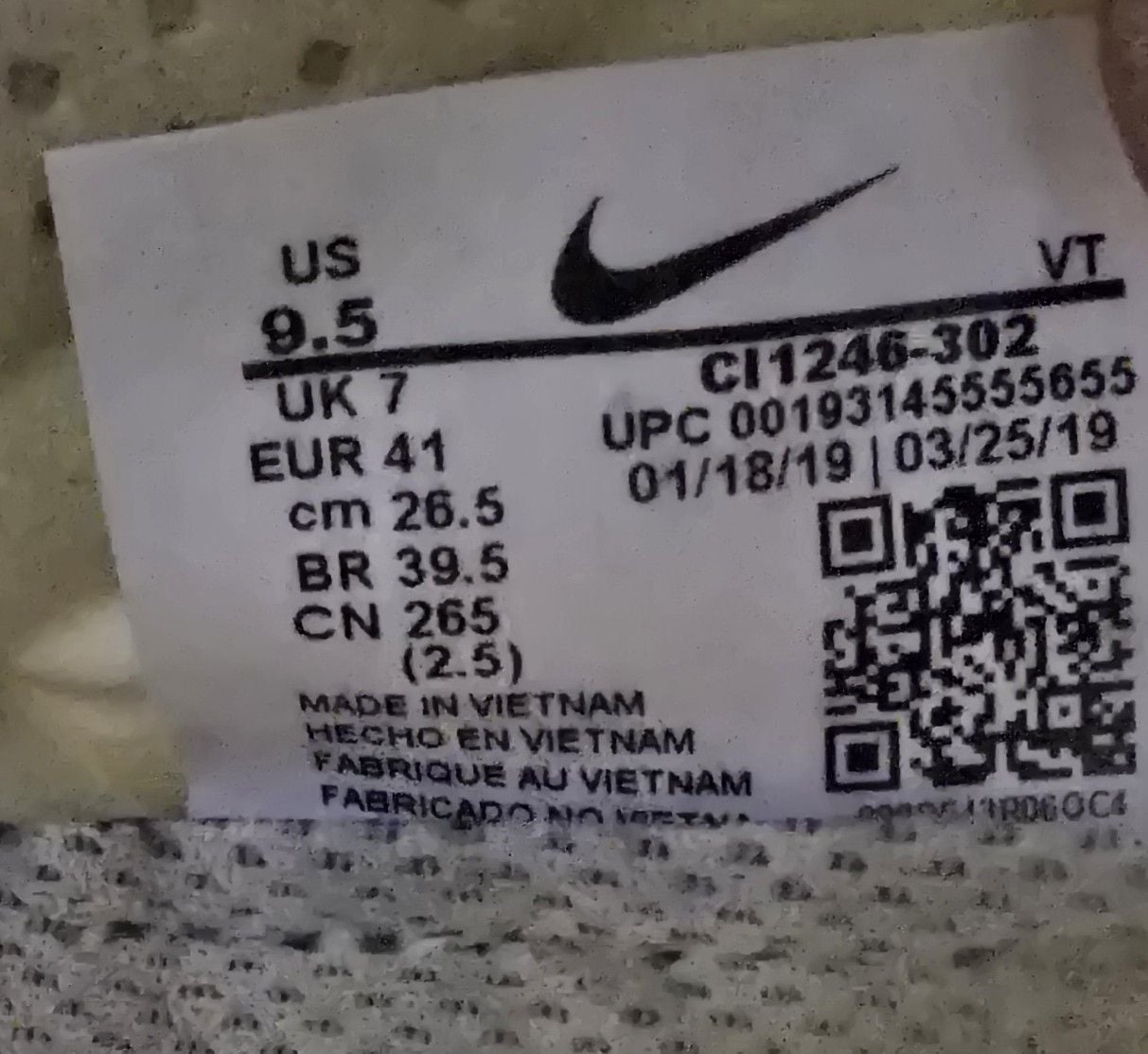 Nike Air Vapormax 2019 SE Yellow Running Shoes CI1246-302 Women’s Size 7.5 7