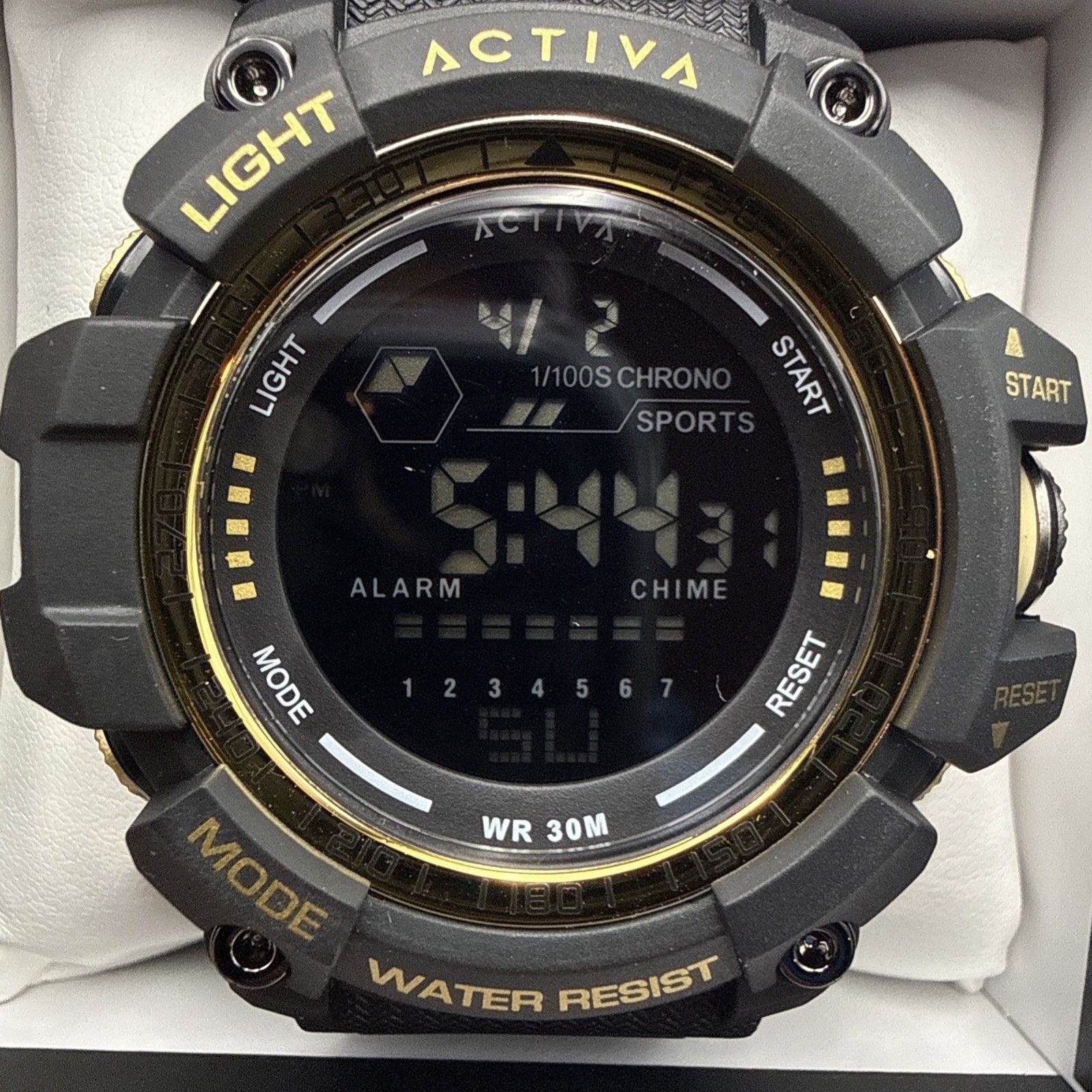 Activa by Invicta ACW8020-004 Men’s Black Gold Digital Sport Watch 56mm NIB 3