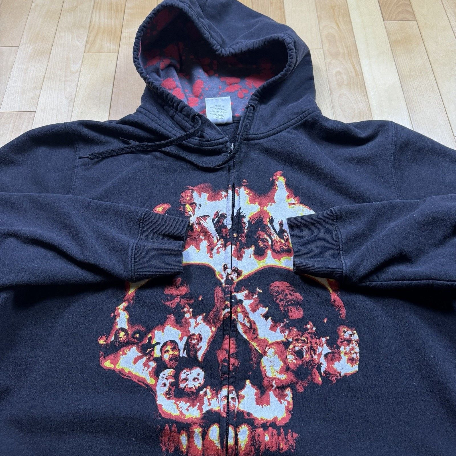 The Walking Dead Hoodie Mens XL 2016 AMC Zombie Skull Full Zip Horror Rare 7
