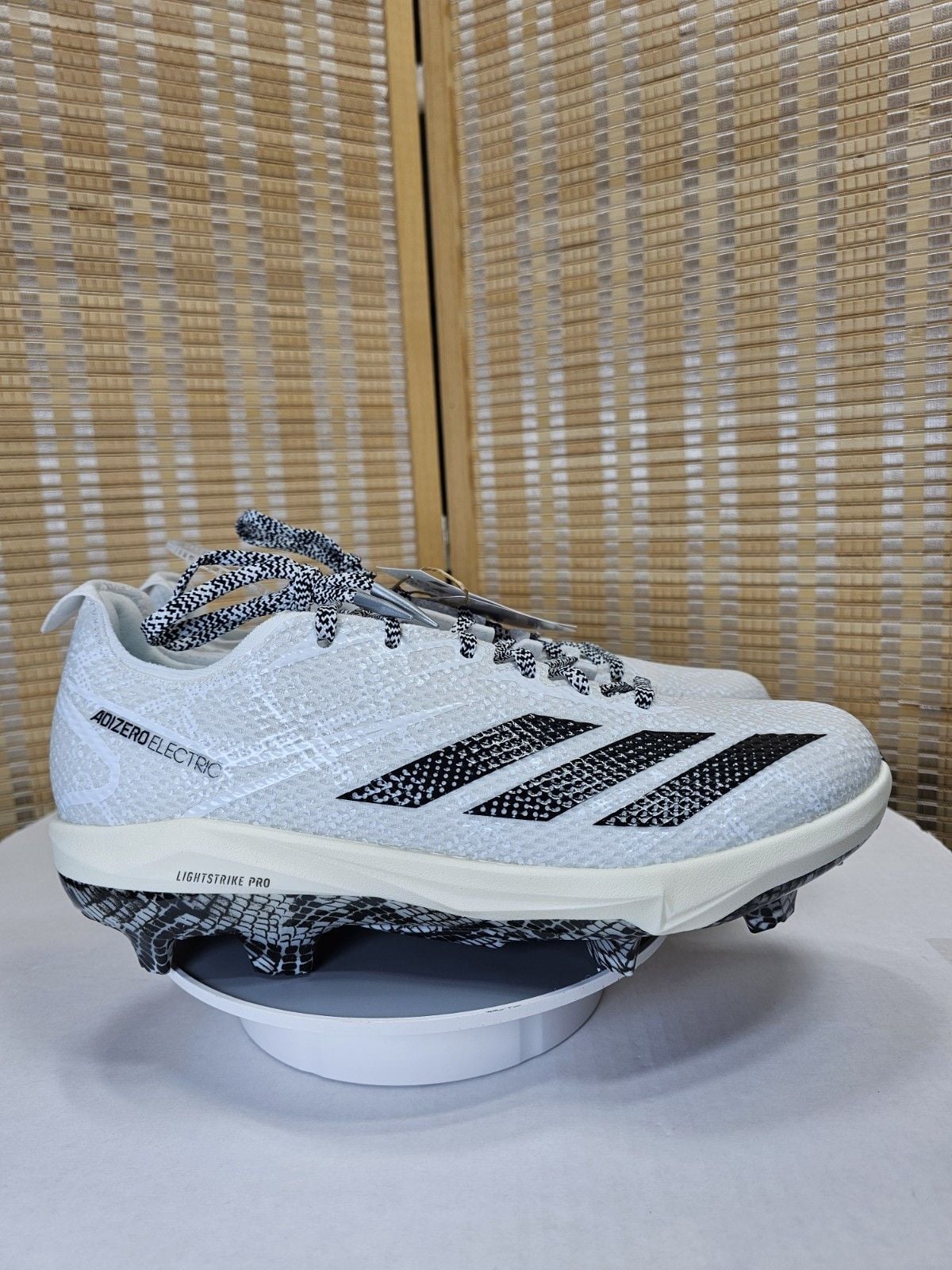adidas Adizero Electric 2.0 Baseball Cleats Men’s 9 White Snakeskin JR7817 8
