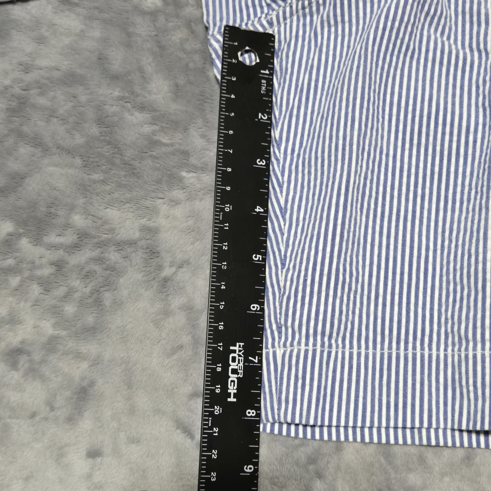 Polo Ralph Lauren Men's Blue and White Striped Seersucker Short Flat Front Sz 35 6