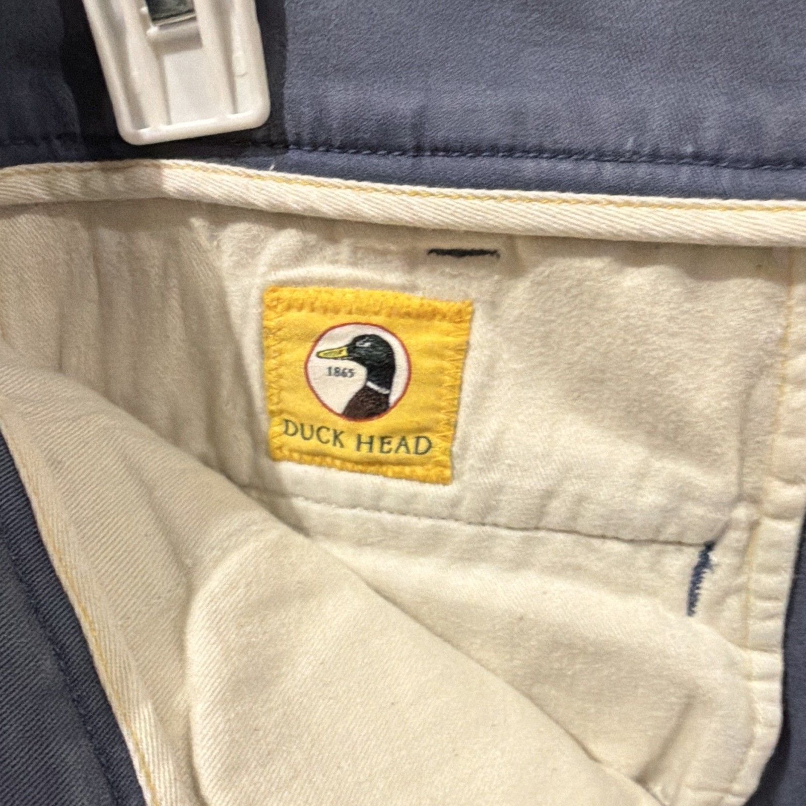 Duck Head Men's Blue Stretch Twill Casual Pants 35x32 Straight Flat Front 3