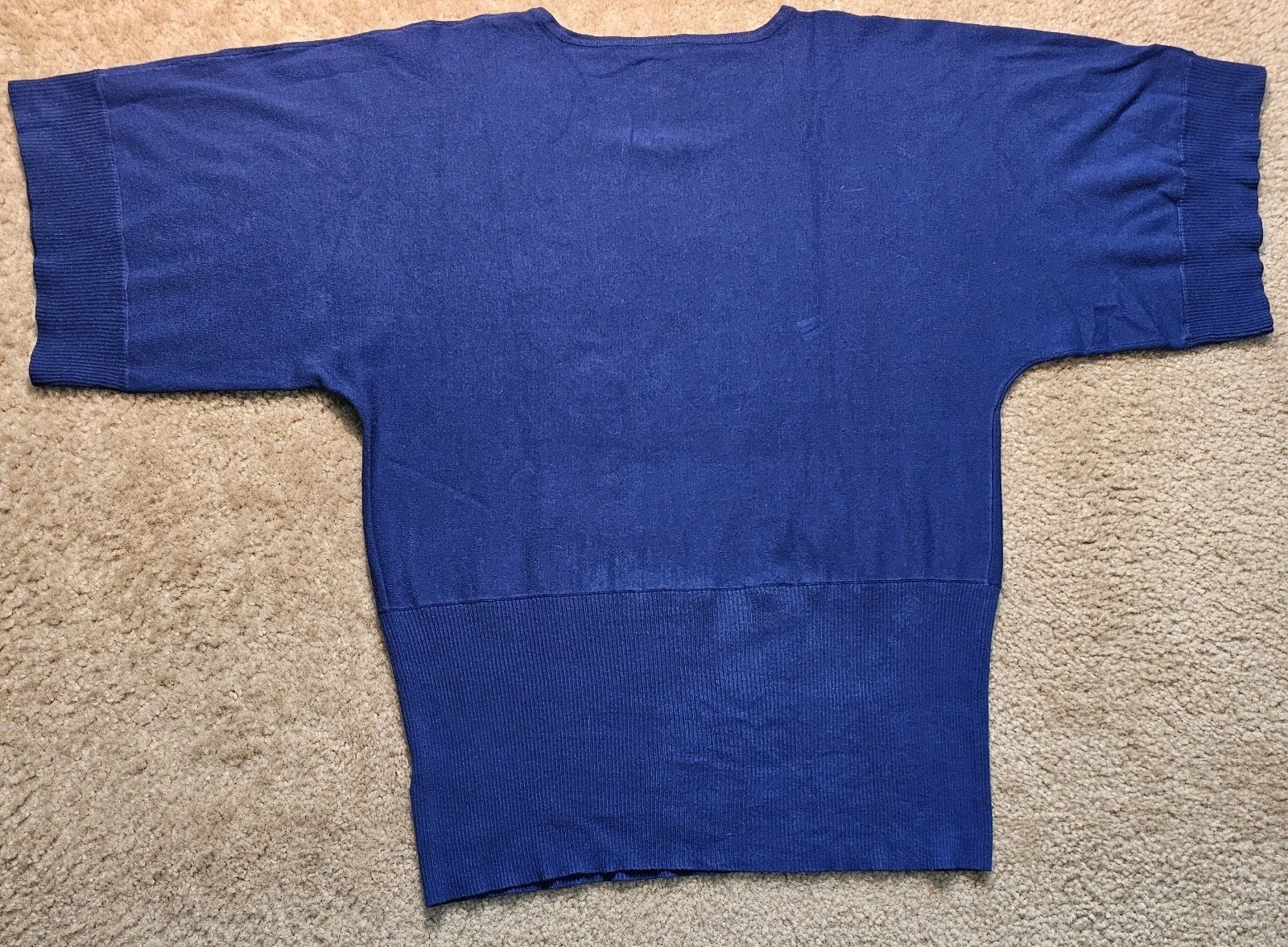 Cable & Gauge Women's XL Blue Dolman Batwing Sweater Keyhole Hardware Tunic 7