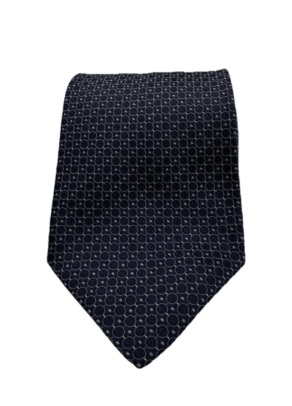 Armani Collezioni Mens Necktie Navy Blue Polka Dot Made in Italy Designer 8