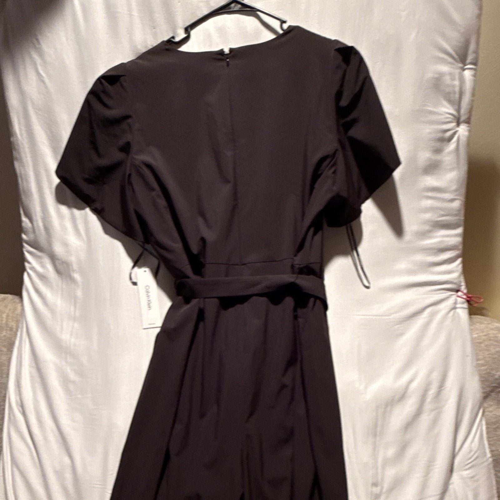 Calvin Klein Women’s 18W Black Belted Jumpsuit NWT Wide Leg MSRP $139 5