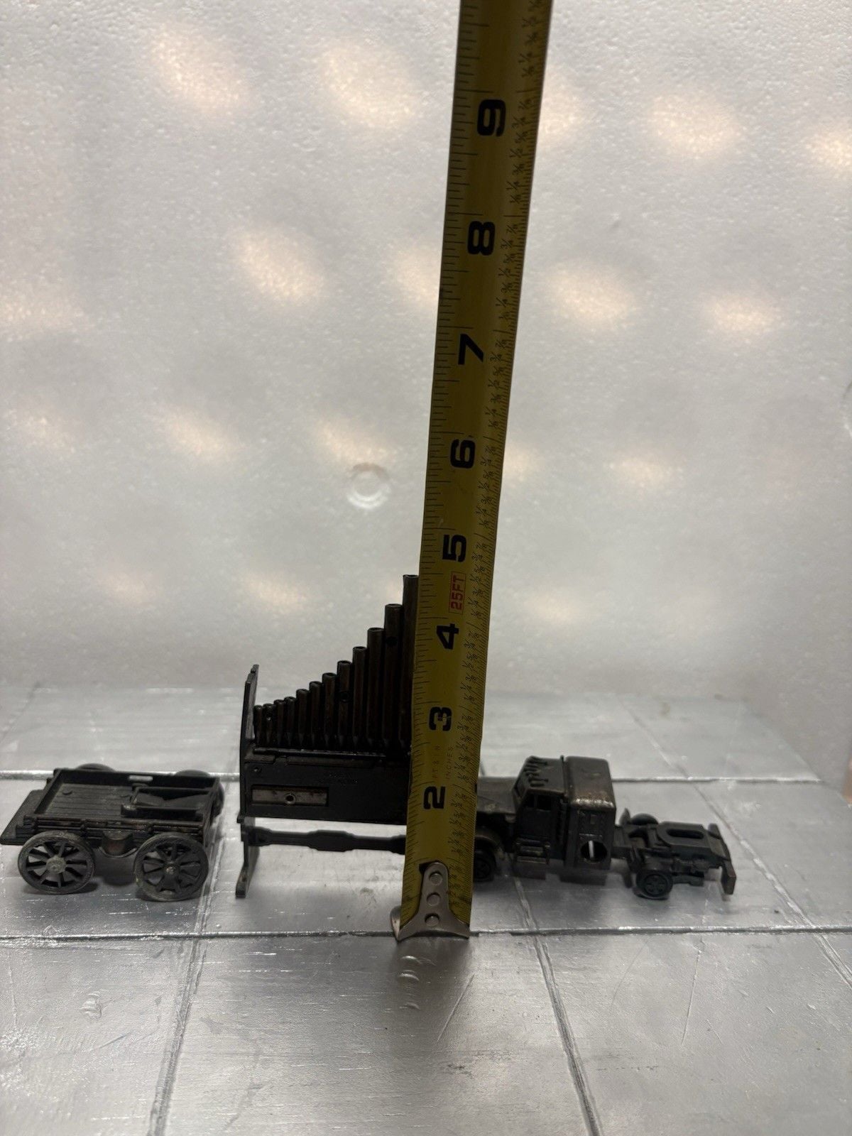 Lot of 3 Vintage Die Cast Metal Pencil Sharpeners Organ Wagon Semi Truck 8