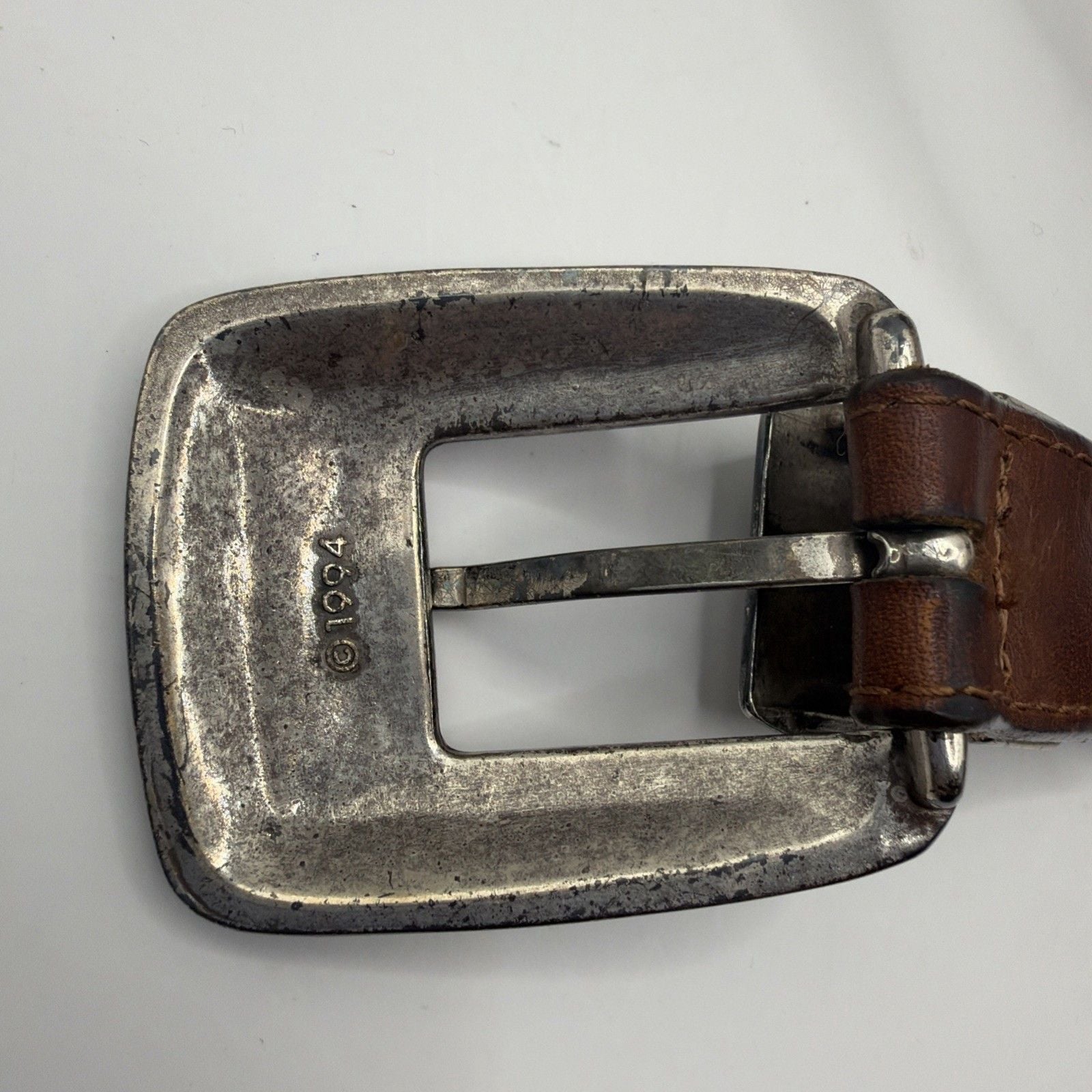 Brighton S4560 1994 woman's brown black leather belt ~ Length 34” ~ Made in USA 5