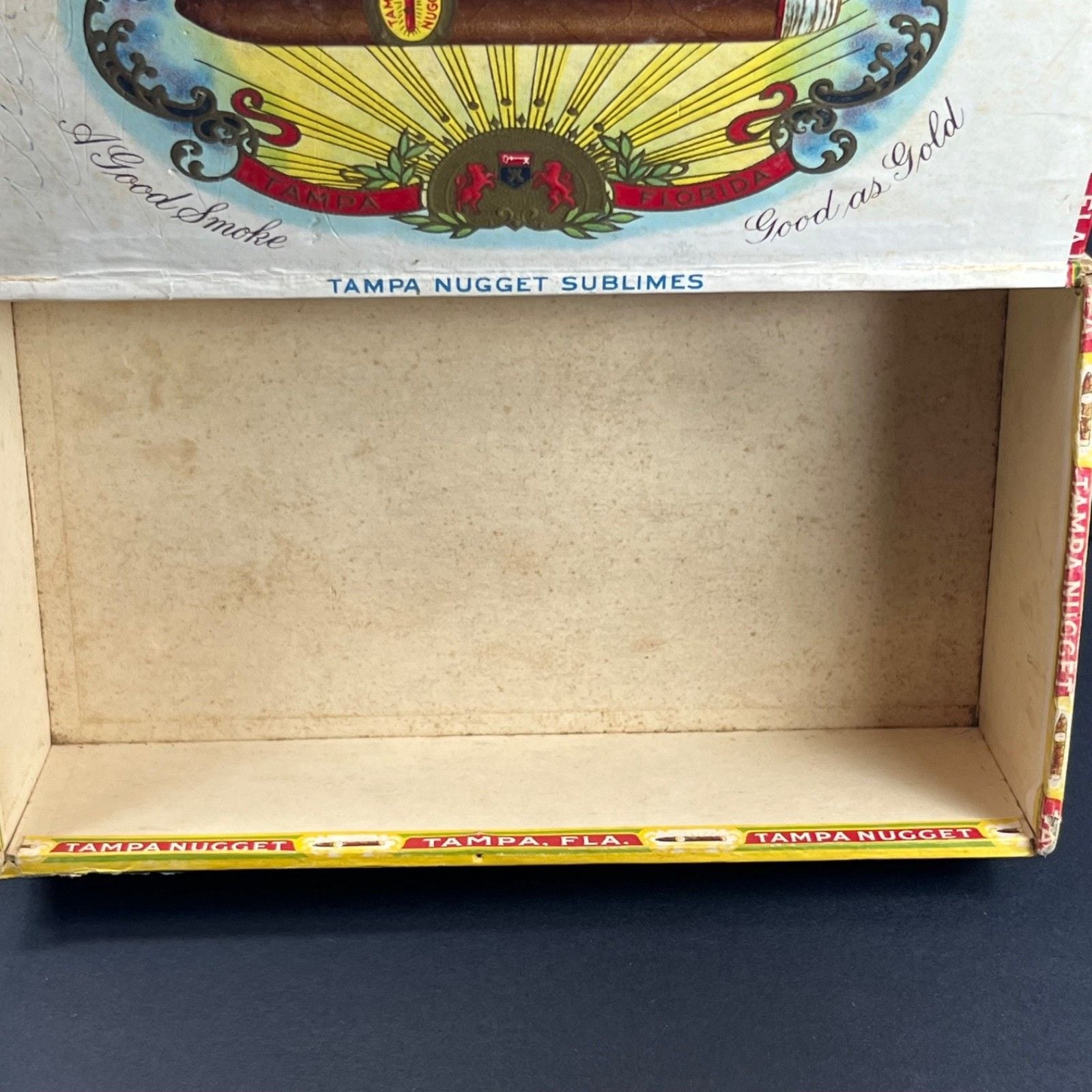 VTG 1950s Tampa Nugget Sublimes Mild Cigar Box 2 for 15 cents Empty 20