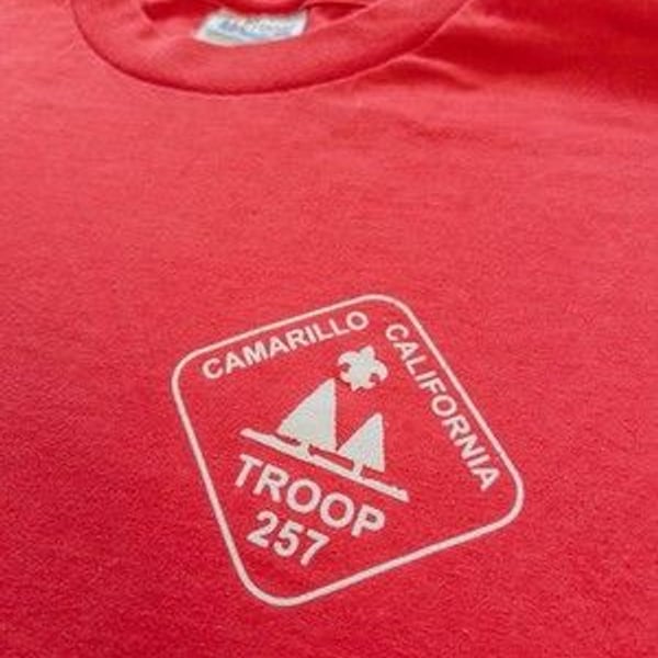 Vintage Hanes Heavyweight T Shirt Boy Scouts Camarillo California Troop 257 L