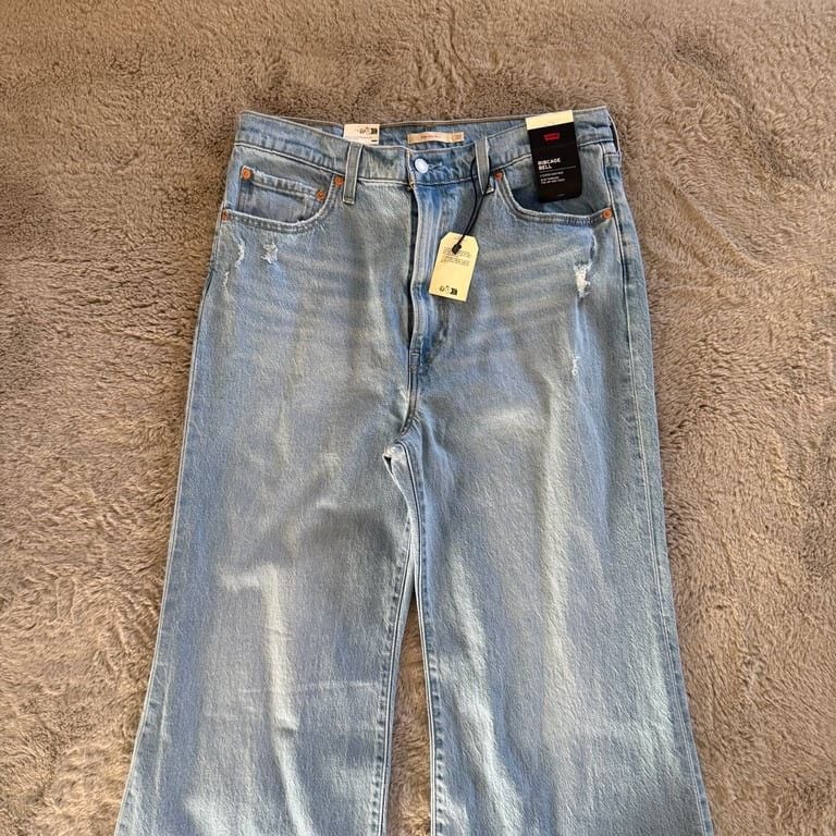 NWT Levi's Ribcage Bell High Rise Flare Jeans Size 32*32 Premium Baggy 6
