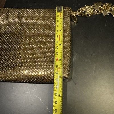 Elegant Gold Mesh Clutch Purse with Star & Moon Charm Bracelet – Evening Bag 5